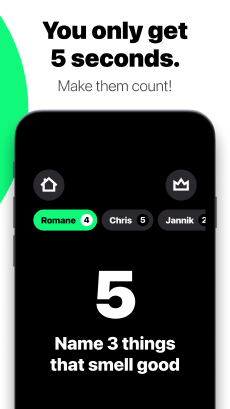 Screenshot 5 sekunder spil app
